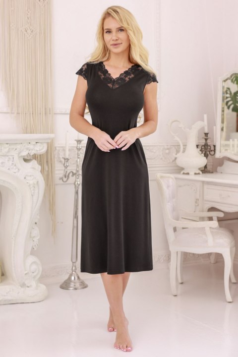 Koszulka nocna Halka Model Langu wiskoza Black - Kalimo Kalimo