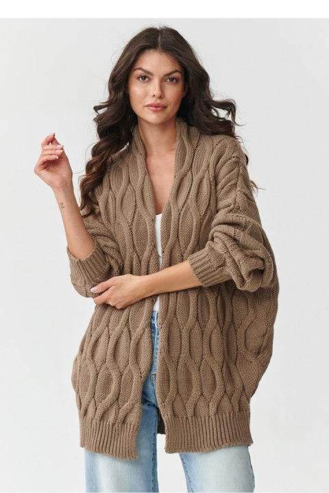 Sweter Kardigan Model S163 Cappuccino - Makadamia Makadamia