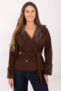 Płaszcz Damski Model IT-KR-4608.05P Dark Brown - Rue Paris Rue Paris