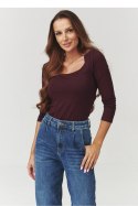 Bluzka Model C10 Bordo - Makadamia Makadamia