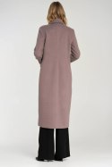 Elegancki płaszcz dwurzędowy PL25 Beige - Nife Nife