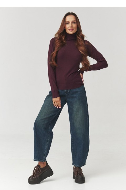 Golf Damski Model C11 Bordo - Makadamia Makadamia