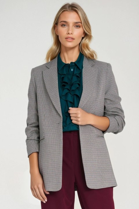 Marynarka z zakładkami na rękawach Z86 Pepitko - Nife Nife