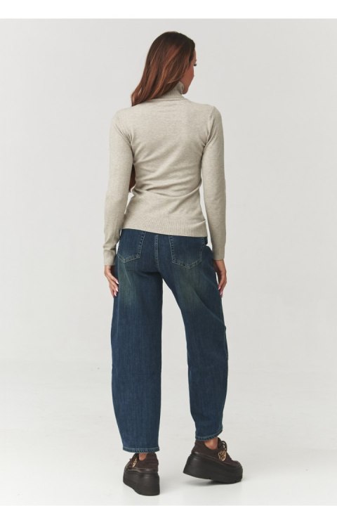 Golf Damski Model C11 Beige Melange - Makadamia Makadamia