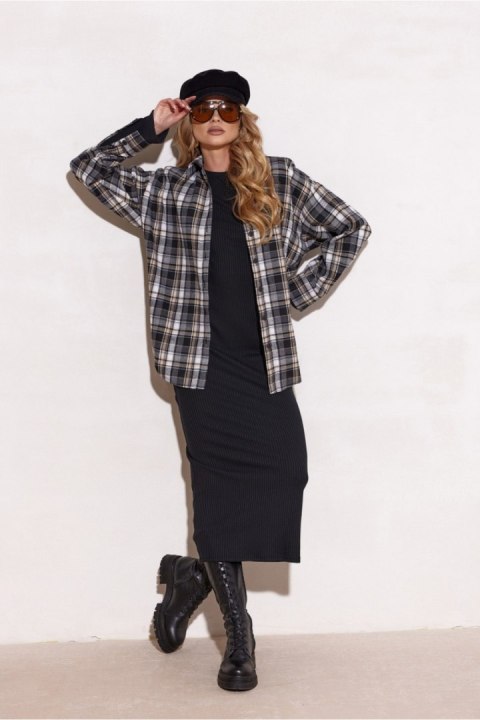 Koszula Damska Model Katnis A44 BLU0221 Krata - Roco Fashion Roco Fashion