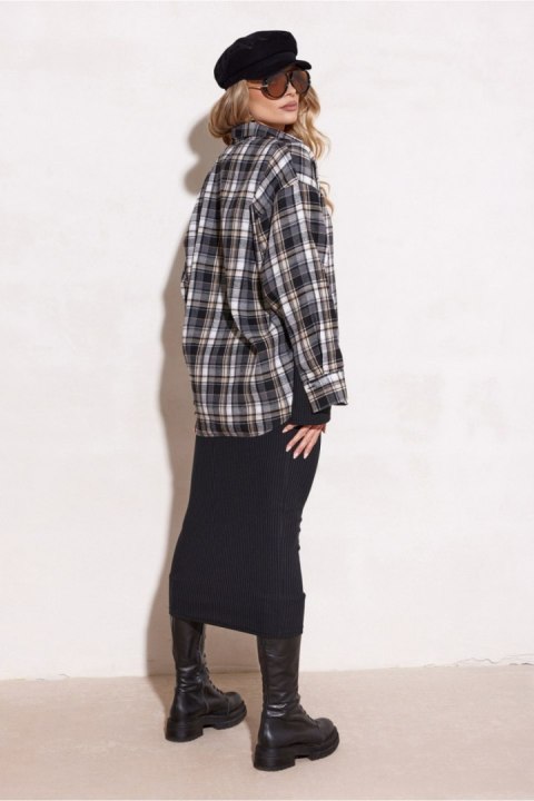 Koszula Damska Model Katnis A44 BLU0221 Krata - Roco Fashion Roco Fashion