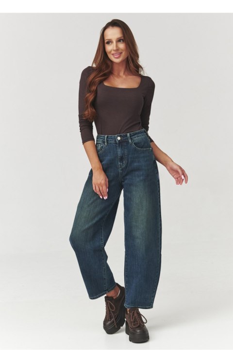 Spodnie Jeansy Damskie Model C13 Dark Jeans - Makadamia Makadamia