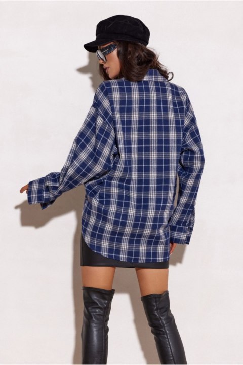 Koszula Damska Model Katnis A39 BLU0221 Krata - Roco Fashion Roco Fashion