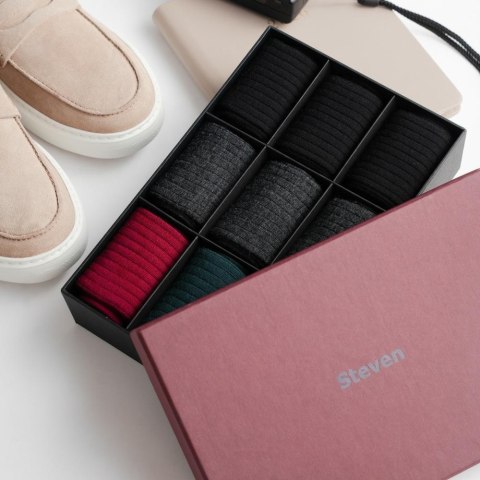 SKARPETY MĘSKIE 175 WEŁNA MERYNOS BOX 9PAK STEVEN