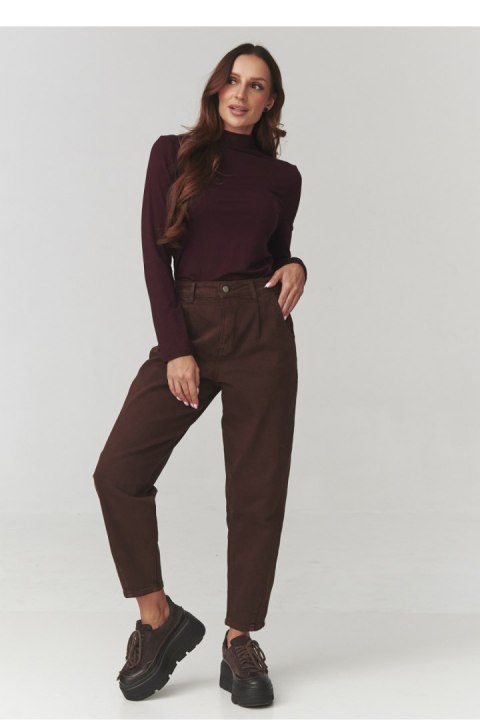 Bluzka Model C15 Oberżyna - Makadamia Makadamia