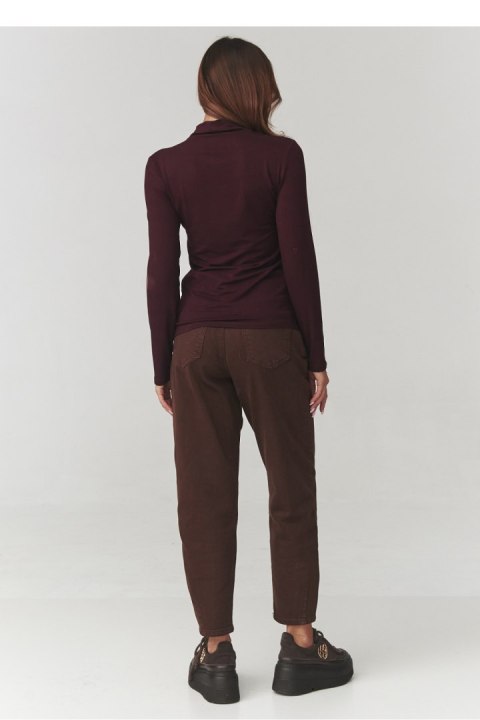 Bluzka Model C15 Oberżyna - Makadamia Makadamia