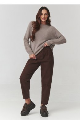 Sweter Damski Model C21 Cappuccino - Makadamia Makadamia