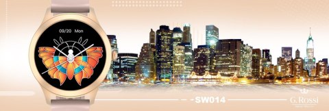 Damski SMARTWATCH G.Rossi SW014G-3 Różowe złoto, Silikonowy pasek Damski SMARTWATCH G.Rossi SW014G-3 Różowe złoto, Silikonowy pasek