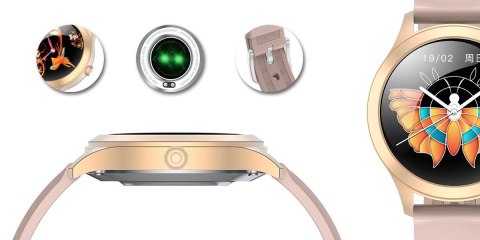 Damski SMARTWATCH G.Rossi SW014G-3 Różowe złoto, Silikonowy pasek Damski SMARTWATCH G.Rossi SW014G-3 Różowe złoto, Silikonowy pasek