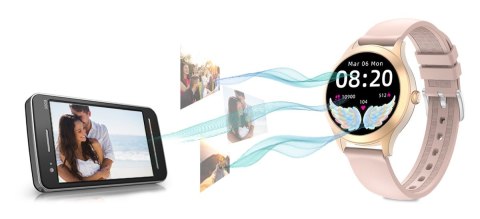 Damski SMARTWATCH G.Rossi SW014G-3 Różowe złoto, Silikonowy pasek Damski SMARTWATCH G.Rossi SW014G-3 Różowe złoto, Silikonowy pasek