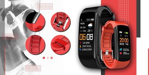 Smartband Giewont Fit&GO Duo GW200-1 - Black + Pasek Alert Red Smartband Giewont Fit&GO Duo GW200-1 - Black + Pasek Alert Red