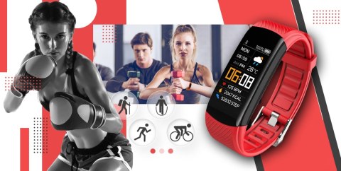 Smartband Giewont Fit&GO Duo GW200-1 - Black + Pasek Alert Red Smartband Giewont Fit&GO Duo GW200-1 - Black + Pasek Alert Red