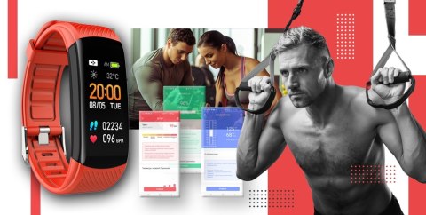 Smartband Giewont Fit&GO Duo GW200-1 - Black + Pasek Alert Red Smartband Giewont Fit&GO Duo GW200-1 - Black + Pasek Alert Red