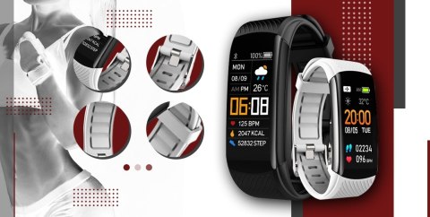 Smartband Giewont Fit&GO Duo GW200-2 - Black + Pasek Ice White Smartband Giewont Fit&GO Duo GW200-2 - Black + Pasek Ice White