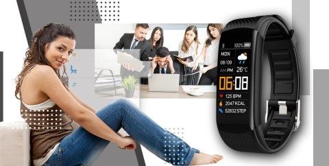 Smartband Giewont Fit&GO Duo GW200-2 - Black + Pasek Ice White Smartband Giewont Fit&GO Duo GW200-2 - Black + Pasek Ice White