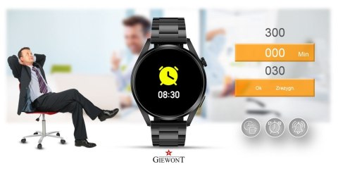 Smartwatch Giewont Vertex SmartCall GW450-2 Carbon/Carbon Leather Smartwatch Giewont Vertex SmartCall GW450-2 Carbon/Carbon Leather