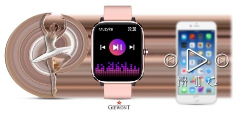 Smartwatch Giewont Dynamic SmartCall GW230-1 - Rose Gold/Powder Pink Smartwatch Giewont Dynamic SmartCall GW230-1 - Rose Gold/Powder Pink