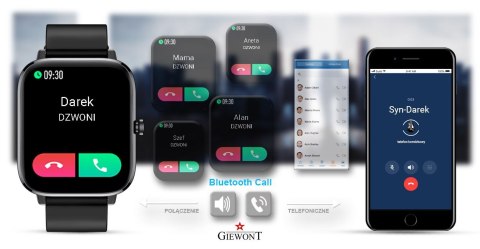 Smartwatch Giewont Dynamic SmartCall GW230-2 - Carbon/Carbon Smartwatch Giewont Dynamic SmartCall GW230-2 - Carbon/Carbon