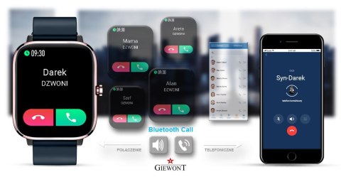 Smartwatch Giewont Dynamic SmartCall GW230-5 - RoseGold/Deep Ocean Smartwatch Giewont Dynamic SmartCall GW230-5 - RoseGold/Deep Ocean