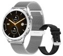 Smartwatch Damski Rubicon RNCF02-1 Srebrno-Srebrny + Czarny Silikonowy Pasek Smartwatch Damski Rubicon RNCF02-1 Srebrno-Srebrny + Czarny Silikonowy Pasek