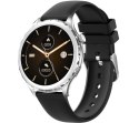 Smartwatch Damski Rubicon RNCF02-1 Srebrno-Srebrny + Czarny Silikonowy Pasek Smartwatch Damski Rubicon RNCF02-1 Srebrno-Srebrny + Czarny Silikonowy Pasek