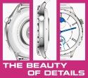 Smartwatch Damski Rubicon RNCF02-1 Srebrno-Srebrny + Czarny Silikonowy Pasek Smartwatch Damski Rubicon RNCF02-1 Srebrno-Srebrny + Czarny Silikonowy Pasek