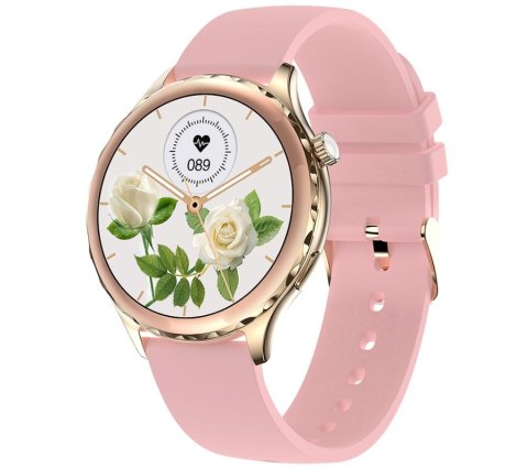 Smartwatch Damski Rubicon RNCF02-2 Złoty + Pasek Różowy Smartwatch Damski Rubicon RNCF02-2 Złoty + Pasek Różowy