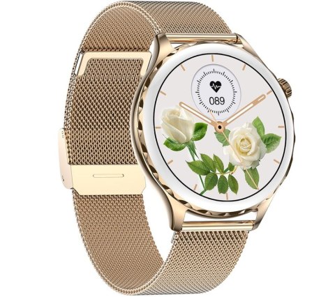 Smartwatch Damski Rubicon RNCF02-2 Złoty + Pasek Różowy Smartwatch Damski Rubicon RNCF02-2 Złoty + Pasek Różowy