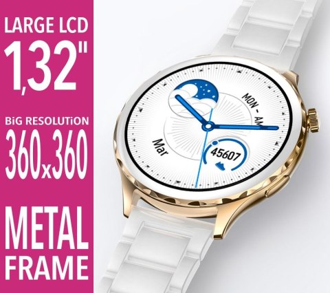 Smartwatch Damski Rubicon RNCF02-2 Złoty + Pasek Różowy Smartwatch Damski Rubicon RNCF02-2 Złoty + Pasek Różowy