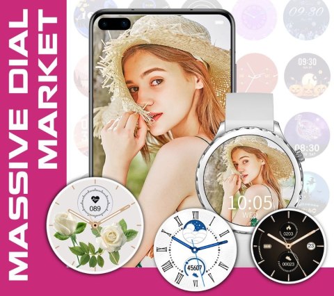 Smartwatch Damski Rubicon RNCF02-2 Złoty + Pasek Różowy Smartwatch Damski Rubicon RNCF02-2 Złoty + Pasek Różowy