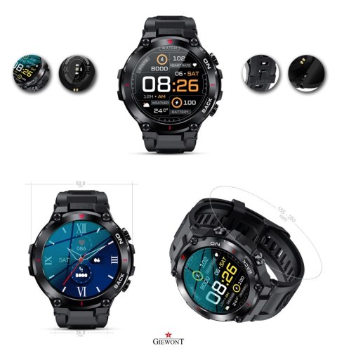 Smartwatch Giewont Pionier GPS GW460-1 - Carbon Smartwatch Giewont Pionier GPS GW460-1 - Carbon