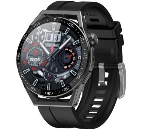 Smartwatch Rubicon RNCE88-1 Czarny- Czarny Pasek Silikonowy + Czarny Pasek Skórzany Smartwatch Rubicon RNCE88-1 Czarny- Czarny Pasek Silikonowy + Czarny Pasek Skórzany