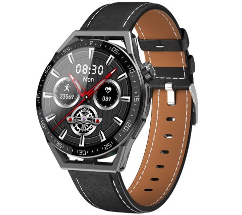 Smartwatch Rubicon RNCE88-1 Czarny- Czarny Pasek Silikonowy + Czarny Pasek Skórzany Smartwatch Rubicon RNCE88-1 Czarny- Czarny Pasek Silikonowy + Czarny Pasek Skórzany