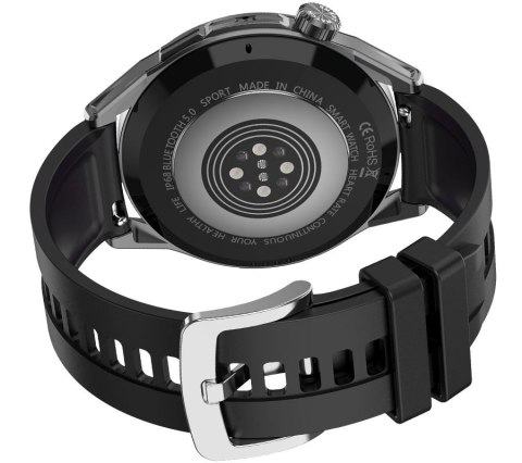 Smartwatch Rubicon RNCE88-1 Czarny- Czarny Pasek Silikonowy + Czarny Pasek Skórzany Smartwatch Rubicon RNCE88-1 Czarny- Czarny Pasek Silikonowy + Czarny Pasek Skórzany