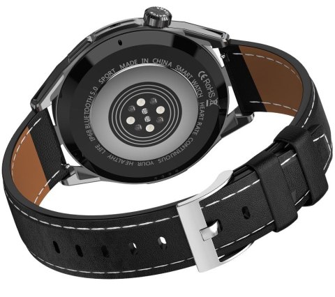 Smartwatch Rubicon RNCE88-1 Czarny- Czarny Pasek Silikonowy + Czarny Pasek Skórzany Smartwatch Rubicon RNCE88-1 Czarny- Czarny Pasek Silikonowy + Czarny Pasek Skórzany