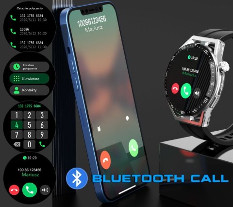 Smartwatch Rubicon RNCE88-1 Czarny- Czarny Pasek Silikonowy + Czarny Pasek Skórzany Smartwatch Rubicon RNCE88-1 Czarny- Czarny Pasek Silikonowy + Czarny Pasek Skórzany