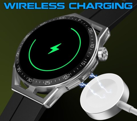 Smartwatch Rubicon RNCE88-1 Czarny- Czarny Pasek Silikonowy + Czarny Pasek Skórzany Smartwatch Rubicon RNCE88-1 Czarny- Czarny Pasek Silikonowy + Czarny Pasek Skórzany