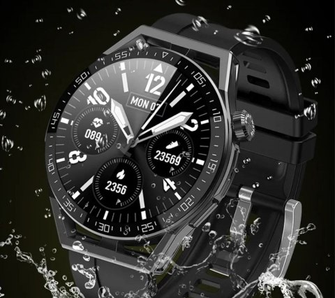 Smartwatch Rubicon RNCE88-1 Czarny- Czarny Pasek Silikonowy + Czarny Pasek Skórzany Smartwatch Rubicon RNCE88-1 Czarny- Czarny Pasek Silikonowy + Czarny Pasek Skórzany