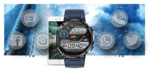 Smartwatch Gravity GT21-5 + Granatowy Pasek Silikonowy Smartwatch Gravity GT21-5 + Granatowy Pasek Silikonowy