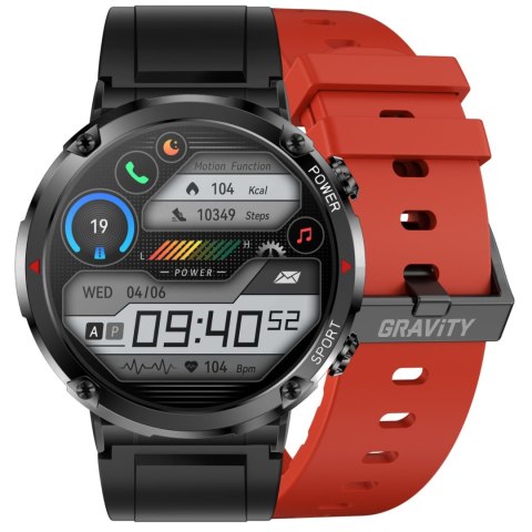 Smartwatch Gravity GT21-6 + Czerwony Pasek Silikonowy Smartwatch Gravity GT21-6 + Czerwony Pasek Silikonowy