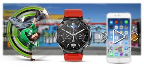 Smartwatch Gravity GT21-6 + Czerwony Pasek Silikonowy Smartwatch Gravity GT21-6 + Czerwony Pasek Silikonowy