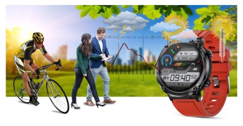 Smartwatch Gravity GT21-6 + Czerwony Pasek Silikonowy Smartwatch Gravity GT21-6 + Czerwony Pasek Silikonowy