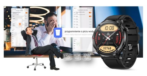 Smartwatch Gravity GT21-6 + Czerwony Pasek Silikonowy Smartwatch Gravity GT21-6 + Czerwony Pasek Silikonowy