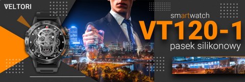 Smartwatch Veltori VT120-1 Czarny Pasek Silikonowy Smartwatch Veltori VT120-1 Czarny Pasek Silikonowy