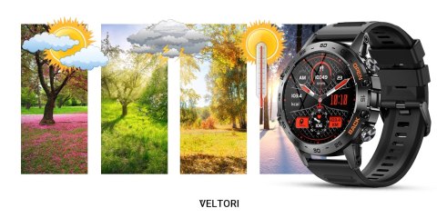 Smartwatch Veltori VT120-1 Czarny Pasek Silikonowy Smartwatch Veltori VT120-1 Czarny Pasek Silikonowy